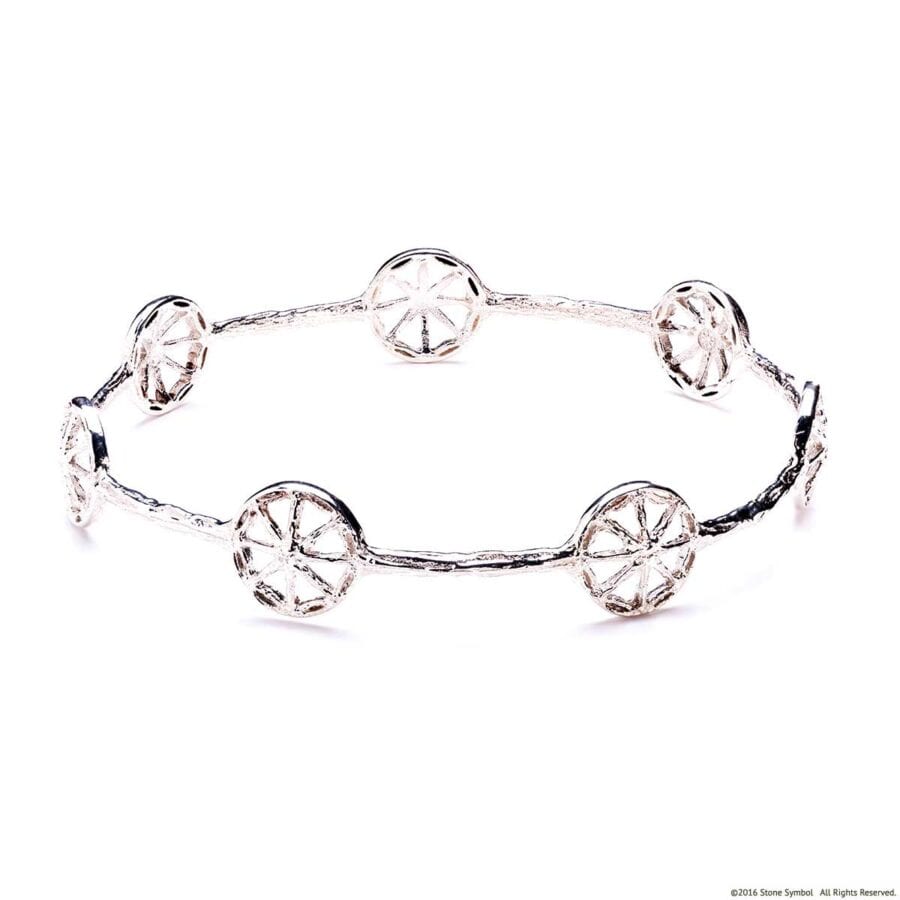 Unearthed Symbol Bangle White Gold