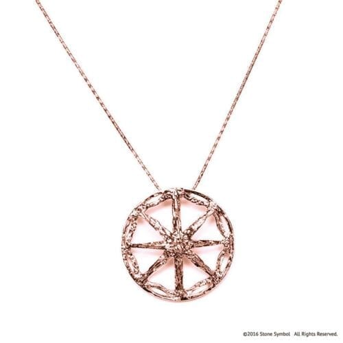 Kosmima Unearthed Pendant with 18" Chain Rose Gold