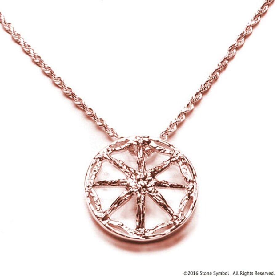 Large Unearthed Symbol Pendant with 30 Inch Chain Rose Gold