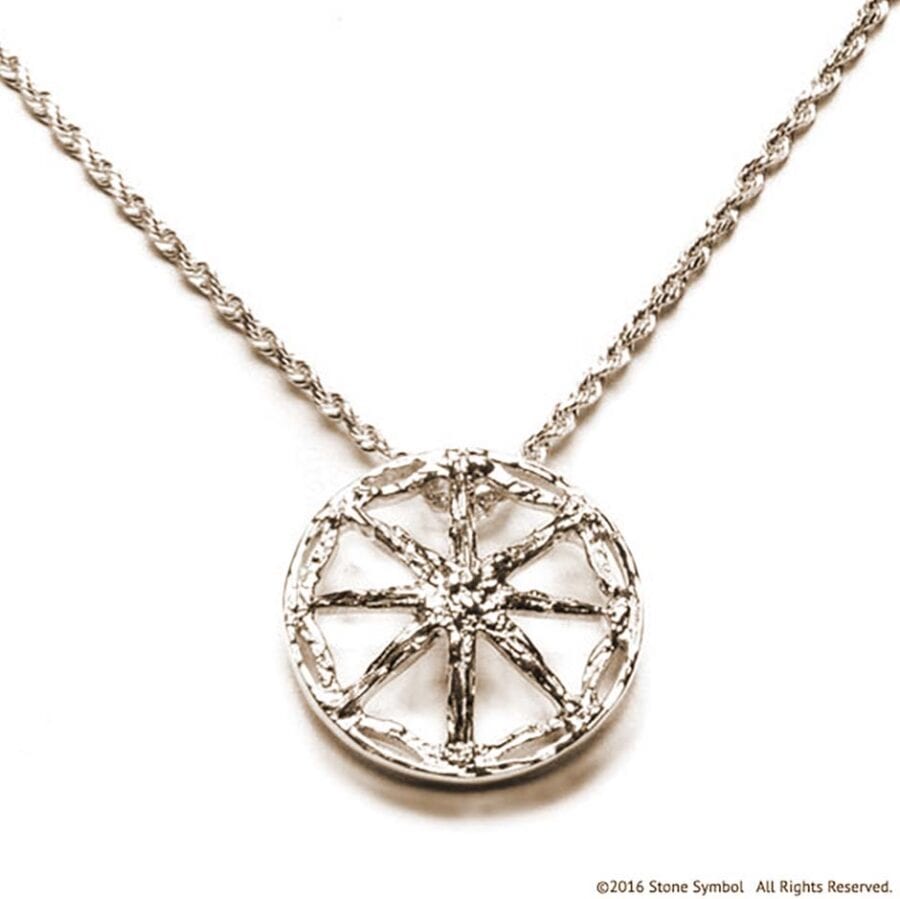 Large Unearthed Symbol Pendant with 30 Inch Chain White Gold