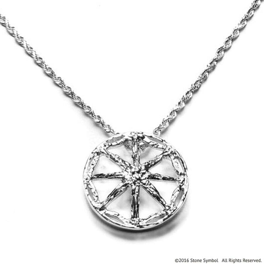 Men's Unearthed Symbol Pendant with 24in Rope Chain Sterling Silver