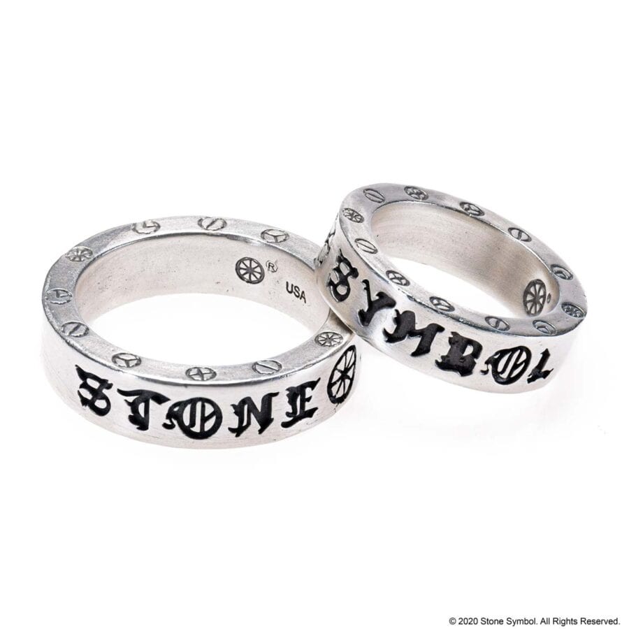 Stone Symbol Ring Sterling Silver For Men and Women